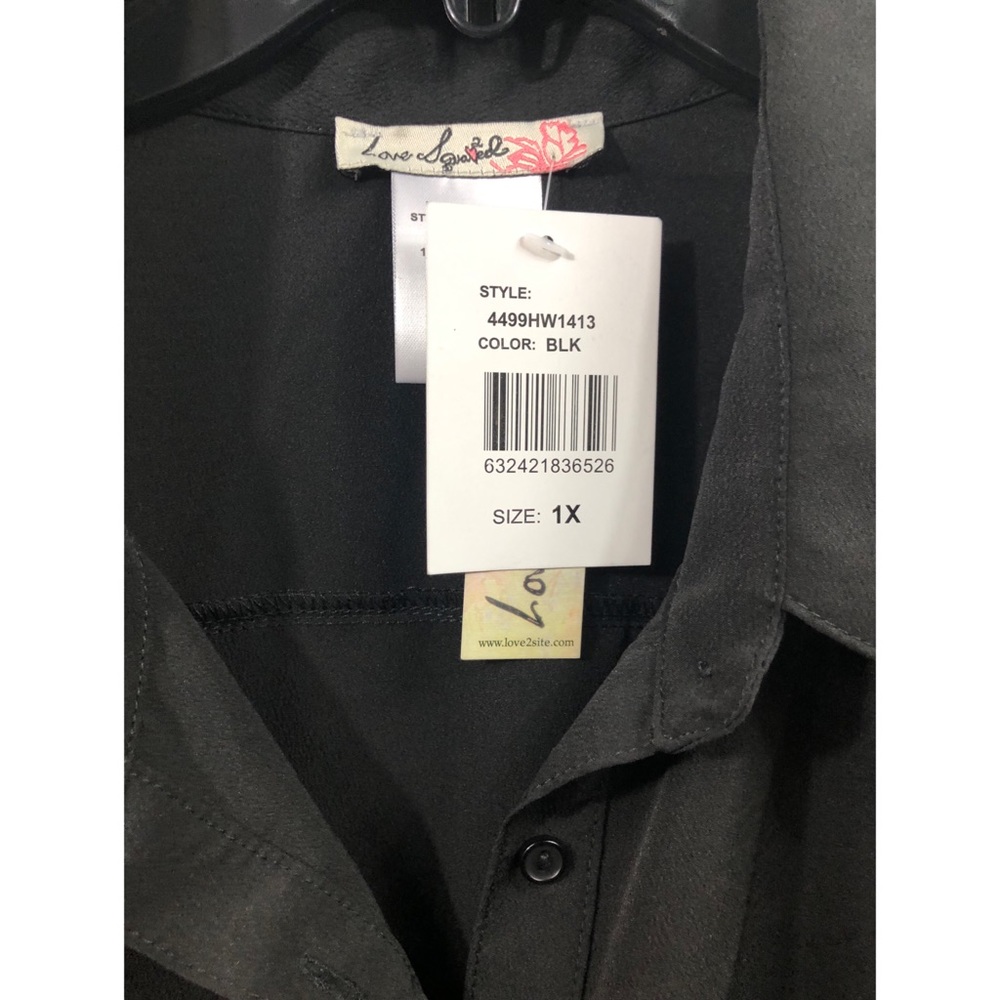Love Squared Plus Size Cascade Wrap Shirtdress - Picture 4 of 4